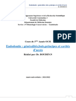 5 - Endodontie Génalités, Buts, Principes Et Cavités Daccès (DR - BOUDEN)
