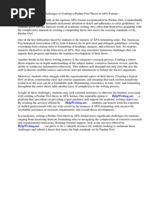 Purdue Owl Thesis Apa