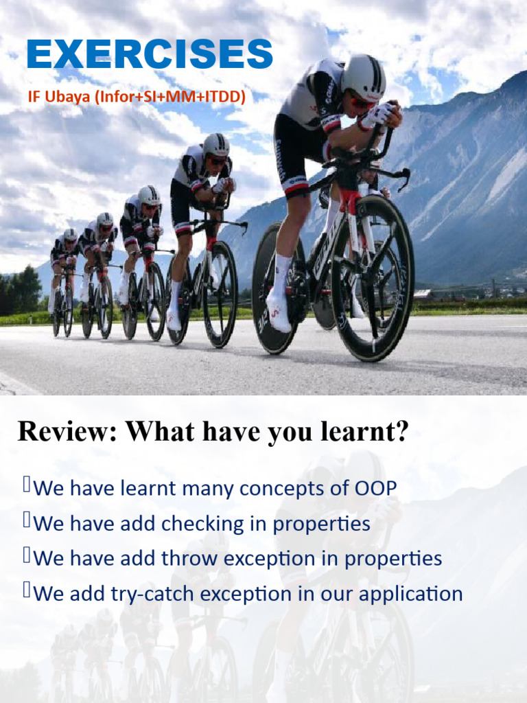 OOP - 2122Genap-2b-Exercises-Creating Class N Exception Handling | PDF ...