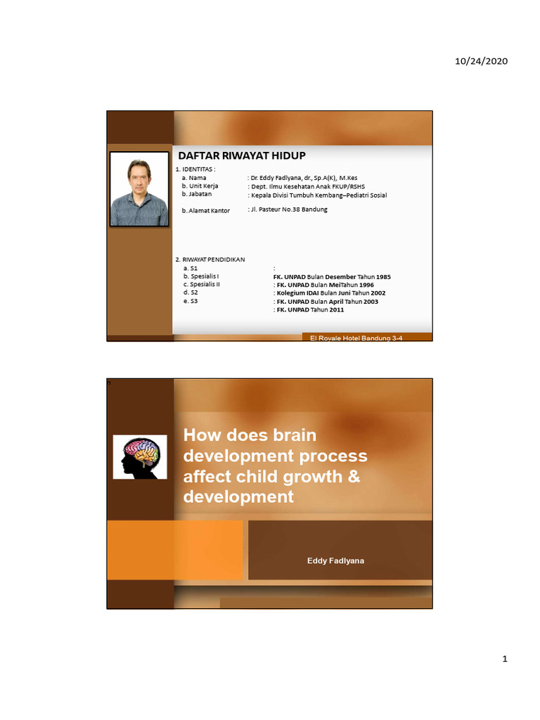 Brain Dev Process For Child Growth & Dev | PDF | Pengembangan Diri