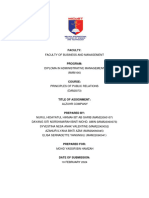 Assignment DAM2073 (Principles of Public Relations)