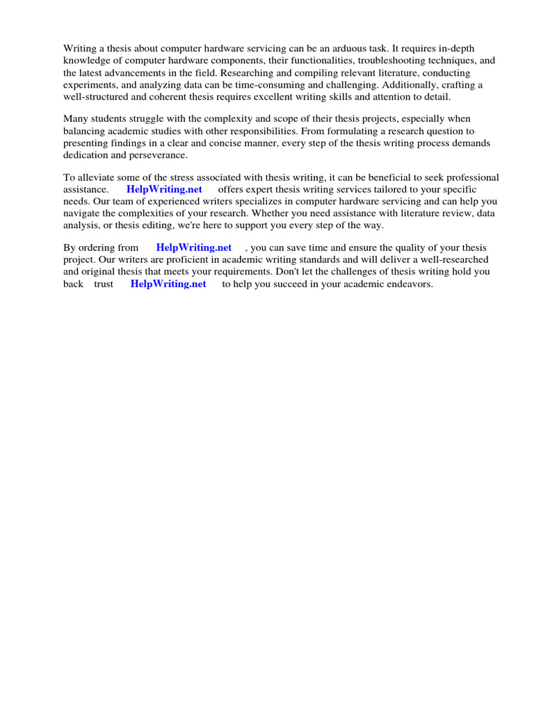 Thesis about computer hardware servicing pdf computer hardware