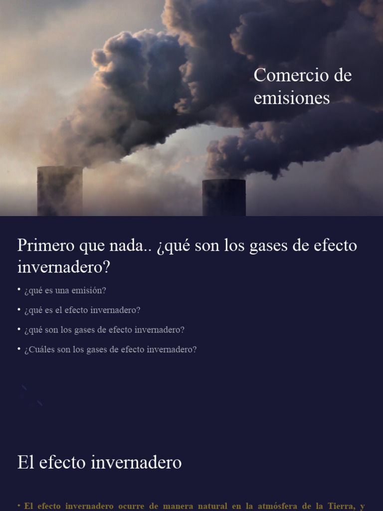 Comercio de Emisiones y Efecto Invernadero | PDF | Gases de efecto ...