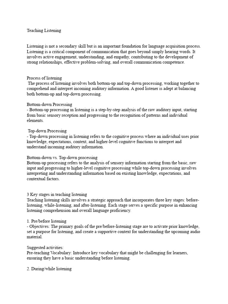 Teaching listening 2 pdf reading comprehension top down and