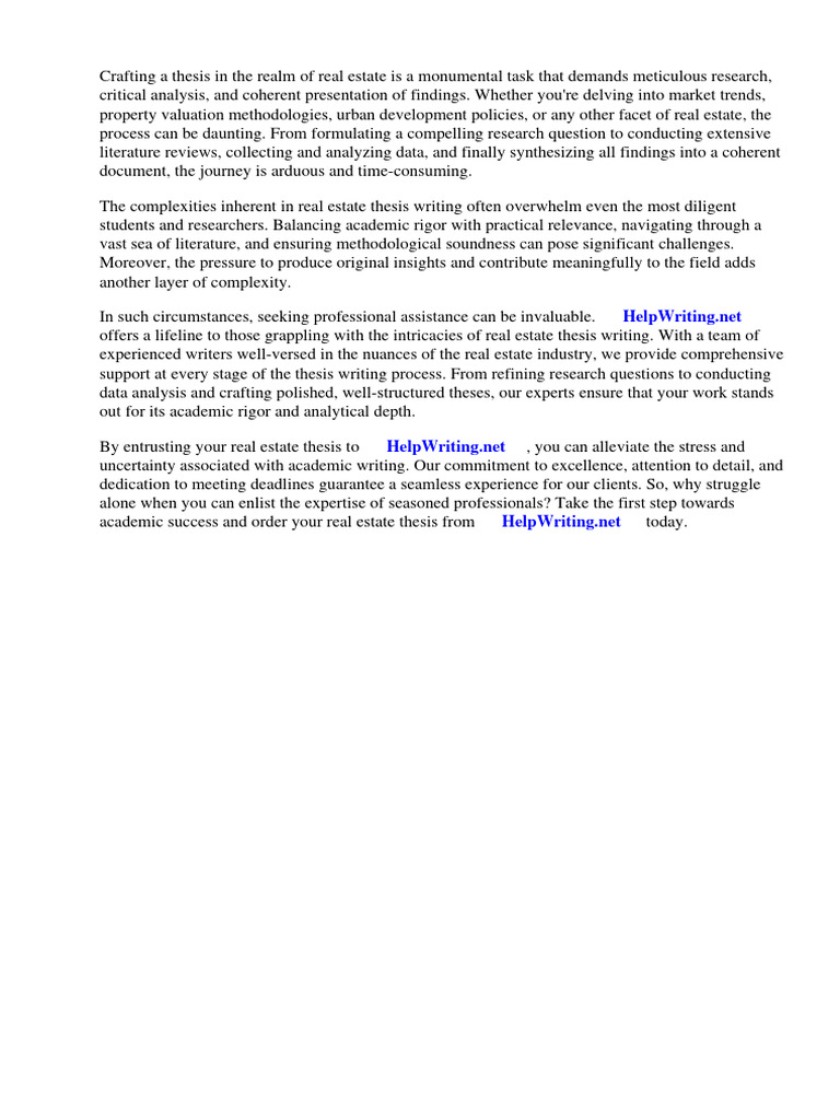 Real Estate Thesis PDF PDF Investing Real Estate Appraisal