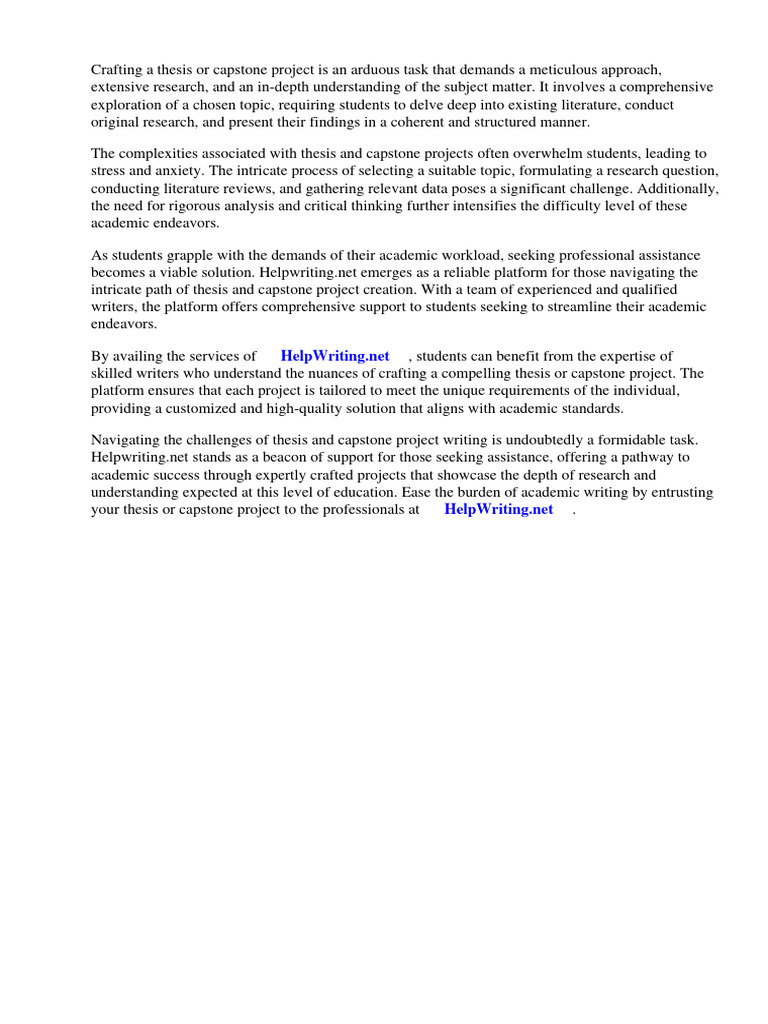 Thesis And Capstone Project Download Free Pdf Thesis