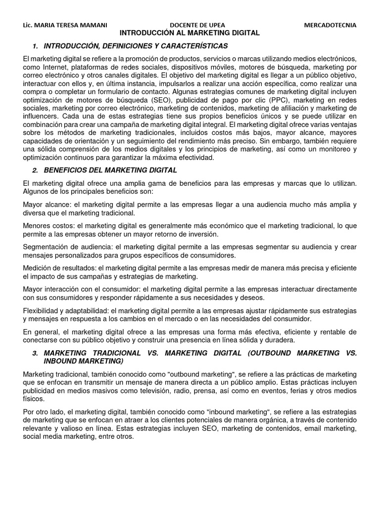 Introducción al Marketing Digital | PDF | Publicidad digital | Marketing