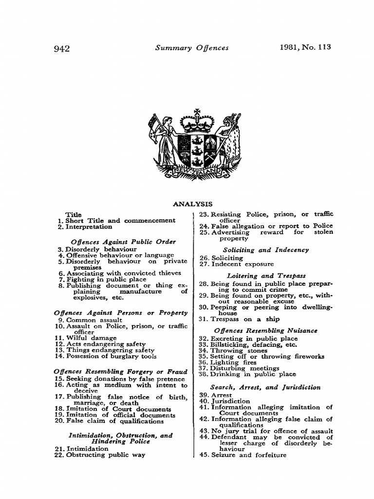 Summary Offences Act 1981