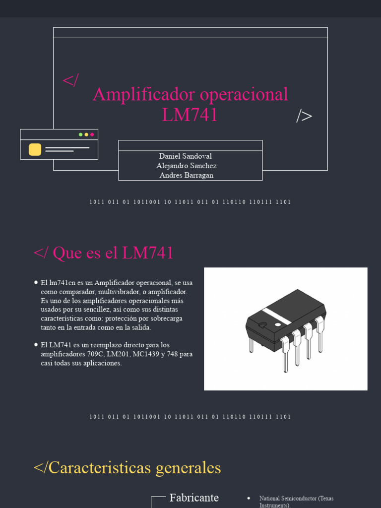 Amplificador Operacional LM741: Características y Usos | PDF ...