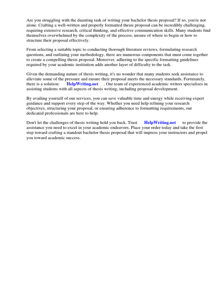 Bachelor thesis proposal format pdf thesis methodology