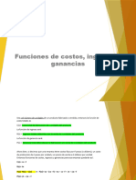 Funciones de Costos, Ingresos y Ganancias