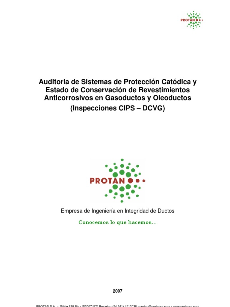 Inspección CIPS y DCVG en Gasoductos | PDF | Corrosión | Química