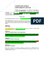 Blank Construction Contract Form W General Conditions03-19-10 - W Special Warranty Language - 201209180942303661