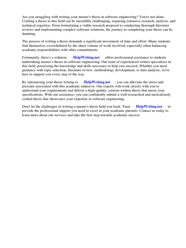 Proposal for master thesis in software engineering pdf knowledge