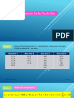 One Way Classified Data Analysis