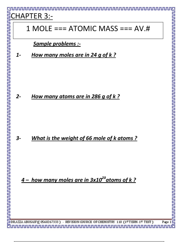 Moles and Stoichiometry in Chemistry | PDF | Ion | Mole (Unit)
