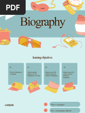 A biography is simply an account or detailed description about the life of a person, written by someone else who is not the subject. The Greek root word bio means 'life' and graph means 'to write