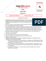 Polity Target UPSC Polity Test 1: Instructions