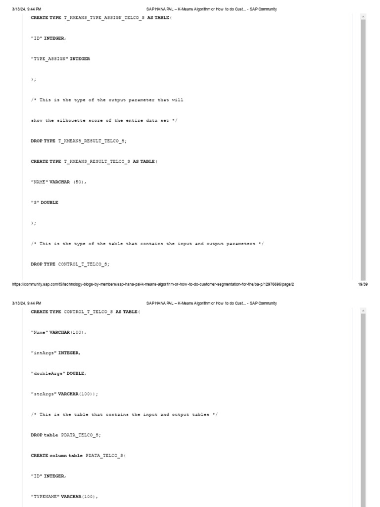 Sap hana pal k means algorithm or how to do cust sap community e
