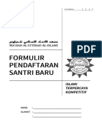 Formulir Pendaftaran Santri Baru Mii 2014