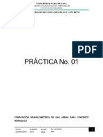 Práctica No. 01 Composicion Granulometrica de Una Arena para Concreto Hidraulico