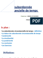 La Subordonnée Circonstancielle de Temps .