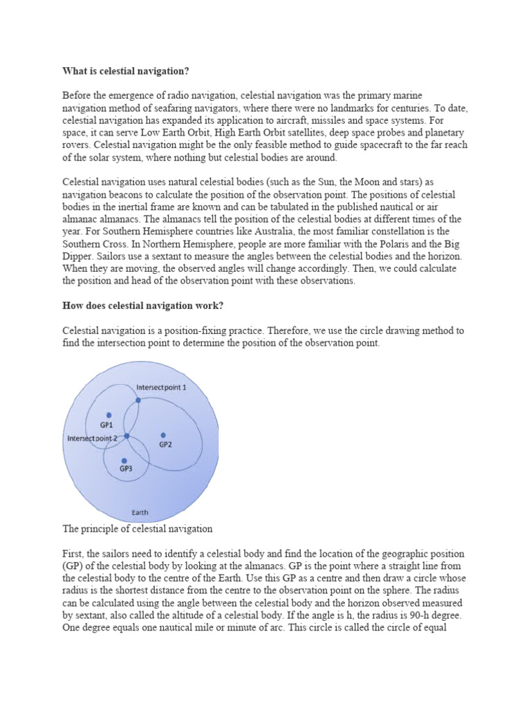 Understanding Celestial Navigation Methods | PDF | Navigation | Outer Space