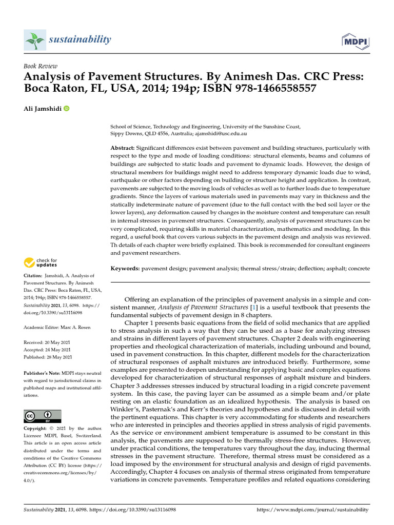 Analysis of Pavement Structures by Animesh Das CRC | PDF | Road Surface ...