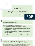 Module 2 Background To The Reforms - ZIPAM