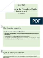 Module 1 Introduction To The Principles of Public Procurement ZIPAM