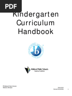 Kindergarten Curriculum Handbook: Midland Public Schools Midland, Michigan