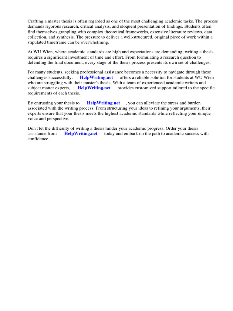 Master Thesis Wu Wien | PDF | Thesis | Bachelor's Degree