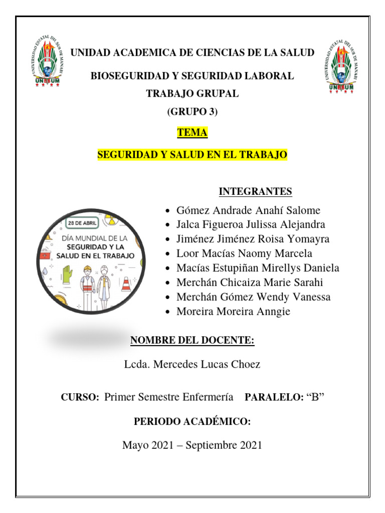 Seguridad y Salud Laboral en Ecuador | PDF | Seguridad y salud ...