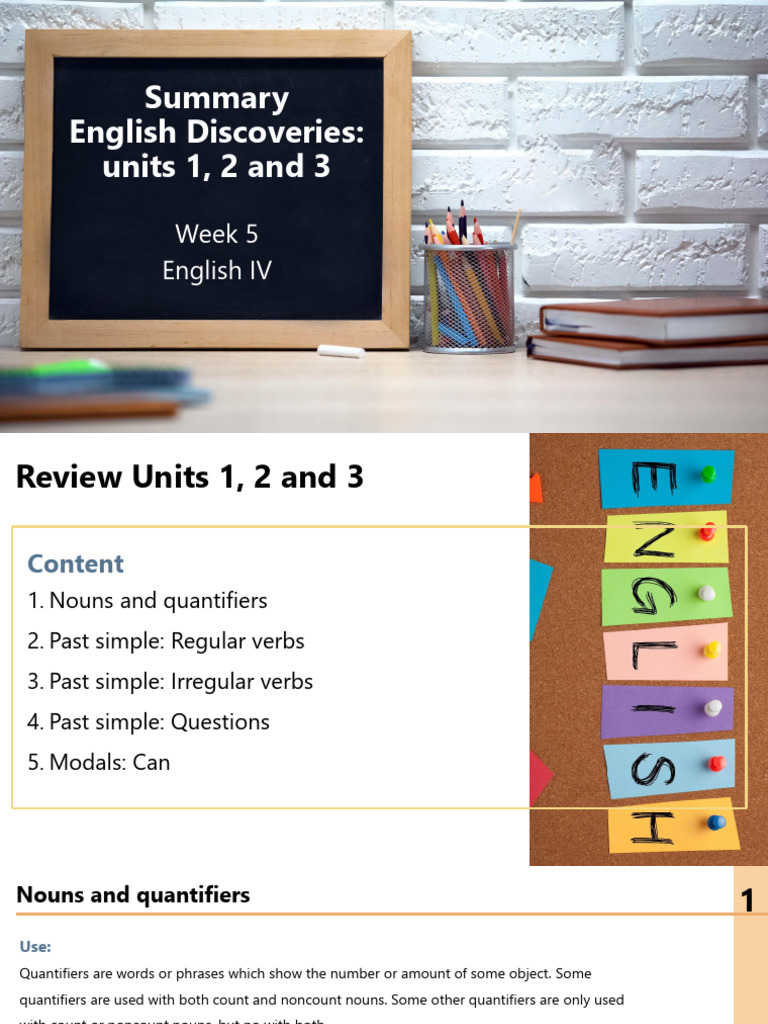 Summary english discoveries units 1 2 and 3 1 pdf noun verb