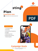 Orange and White Modern Creative Marketing Plan Presentation