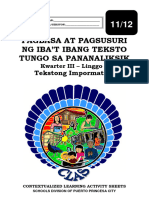 Core - Pagbasa at Pagsusuri - q3 - CLAS1 - Tekstong Impormatibo - v3 - MAJA JOREY DONGOR
