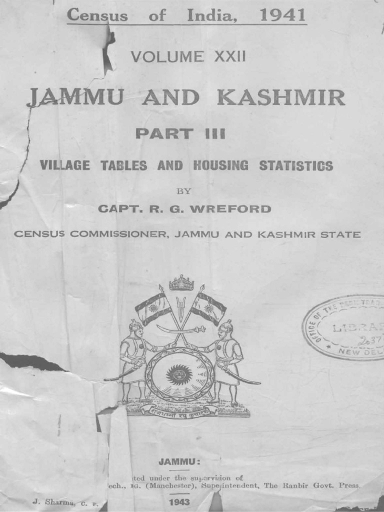 1941 J&K Census: Village Data | PDF