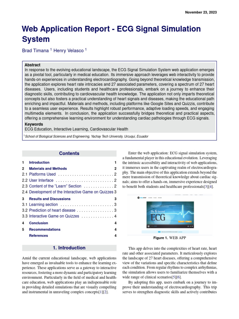 Web Application - ECG Signal Simulation System | PDF ...