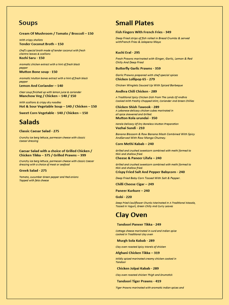 Menu format | PDF | Indian Cuisine | Curry