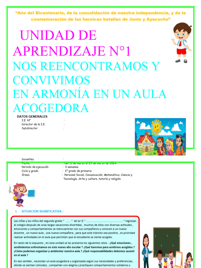 Unidad 01 de Segundo Grado - Mes de Marzo - Segundo Grado | PDF ...