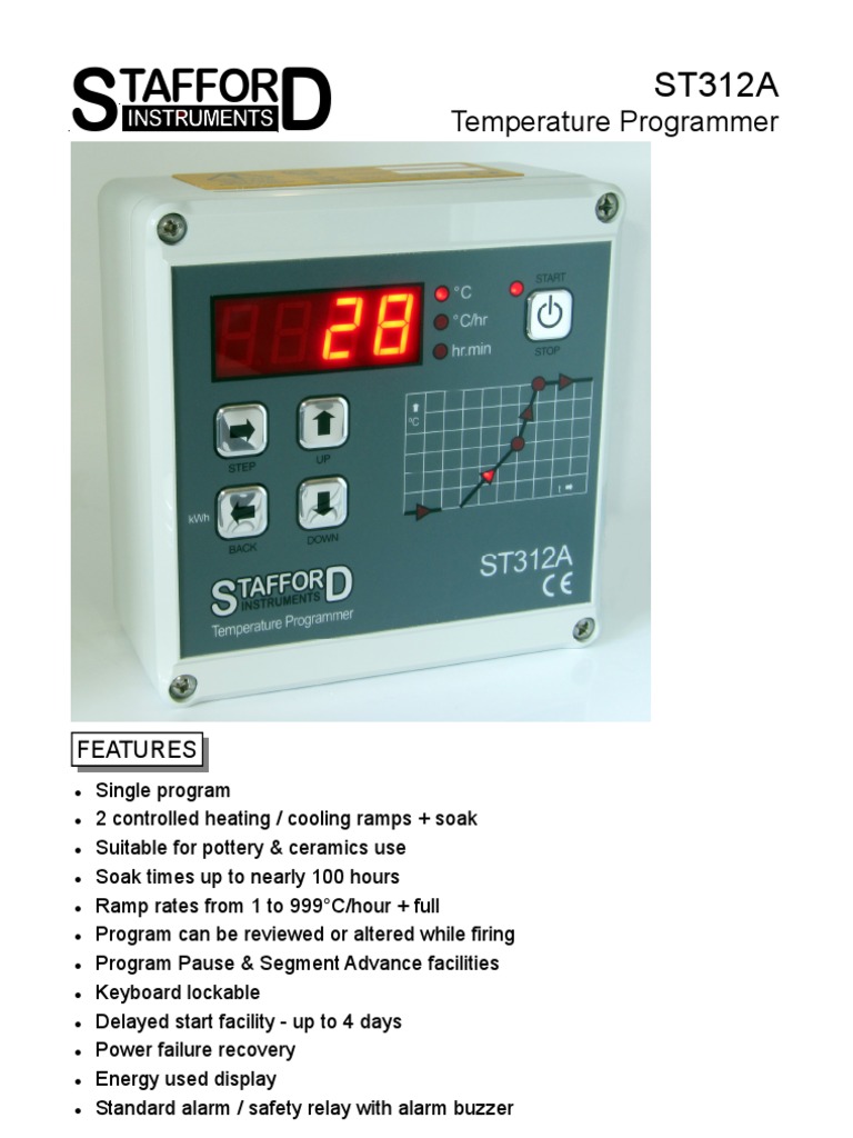 ST312A Kiln Temperature Controller PDF Thermocouple Electrical