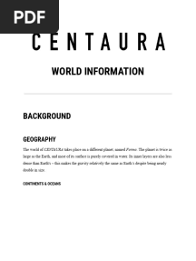 DEAD AHEAD-CENTAURA Universe Lore
