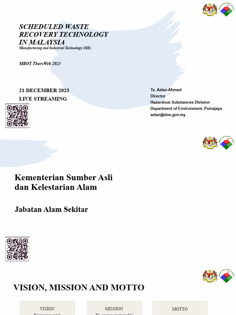 Scheduled Waste Management in Malaysia | PDF | Insulator (Electricity ...