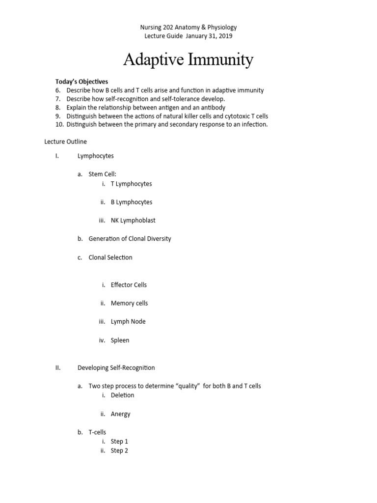 Adaptive Immunity Pdf