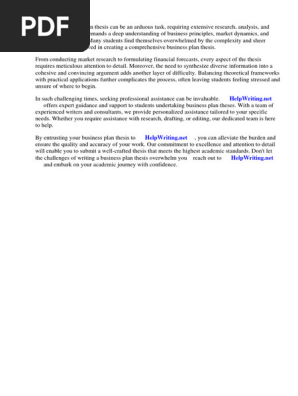 Business Plan Thesis