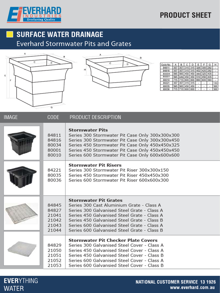 Everhard Series 300 Stormwater Pits | PDF | Metallurgy | Metalworking
