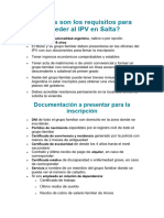 Requisitos IPV Salta