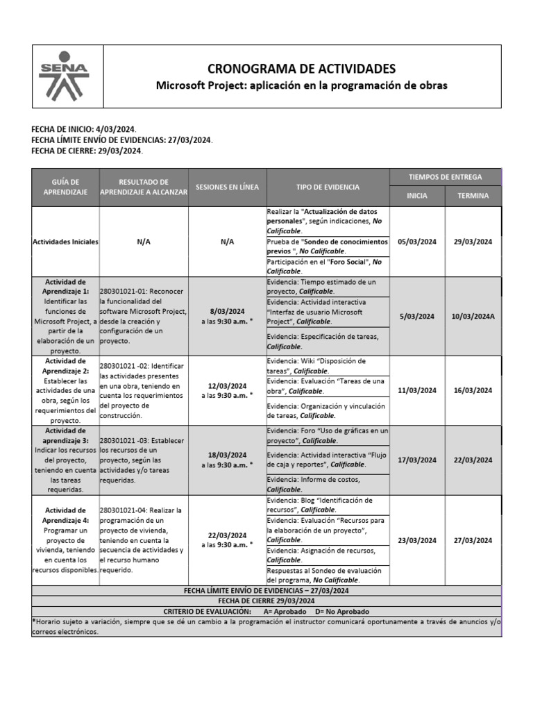Cronograma de Actividades en MS Project | PDF | Microsoft | Software
