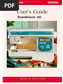 Husqvarna/Viking Scandinavia 200 Sewing Machine Instruction Manual