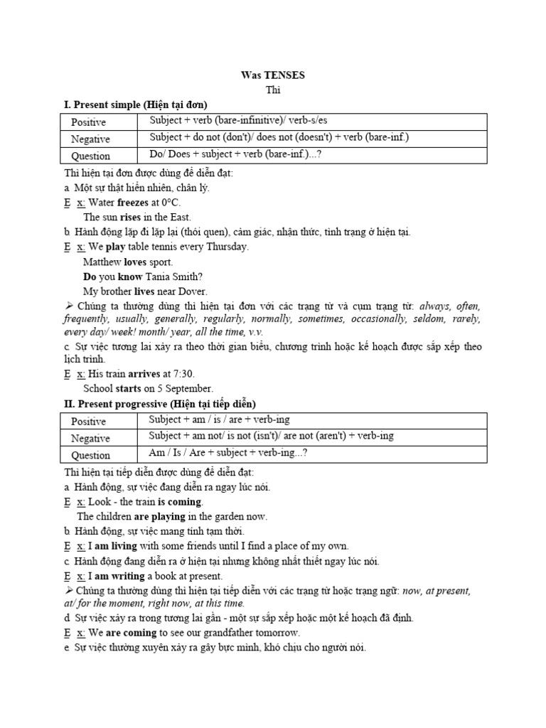 TENSES | PDF
